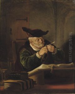 Geleerde scherpt zijn ganzenpen
