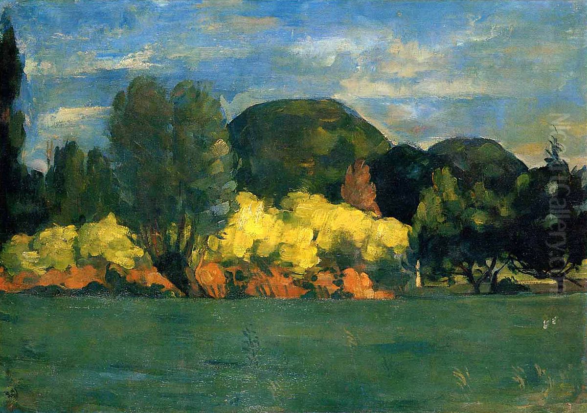 Grove in Jas de Bouffan Oil Painting by Paul Cezanne