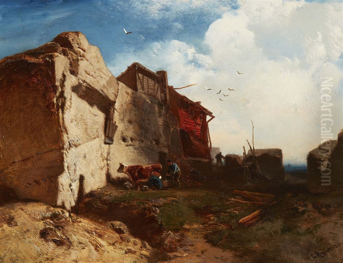 Bauernhof auf einer Felsenkuste Oil Painting by Charles Hoguet