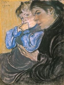 Portrait of the artist's wife with son Stas.
