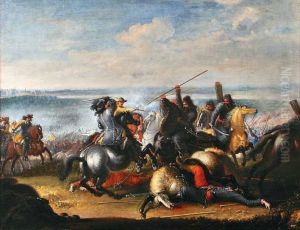 Charles X Gustav in skirmish with Polish Tatars at the battle of Warsaw, July 29, 1656.
