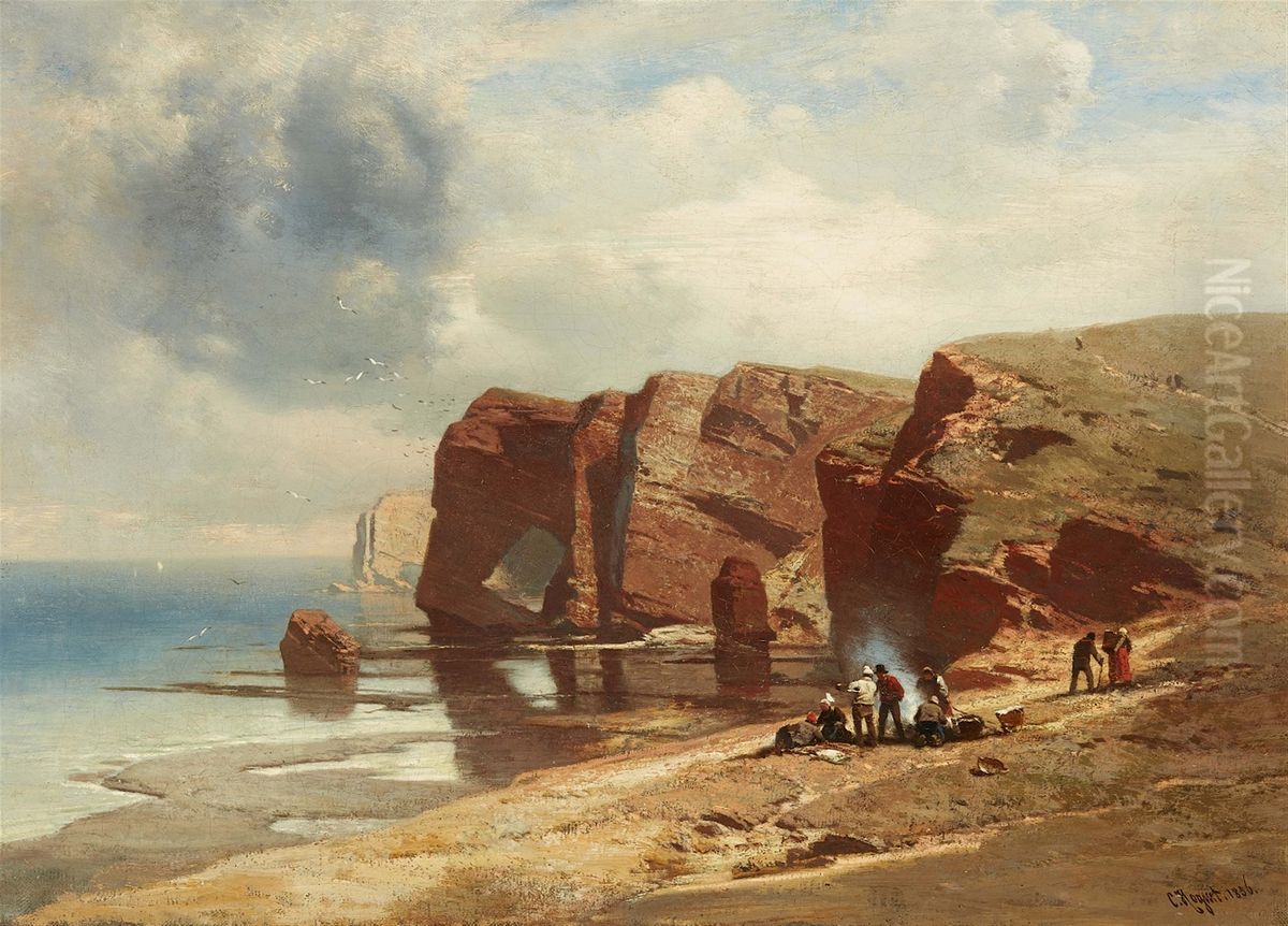 Coastal Landscape of Helgoland Oil Painting by Charles Hoguet