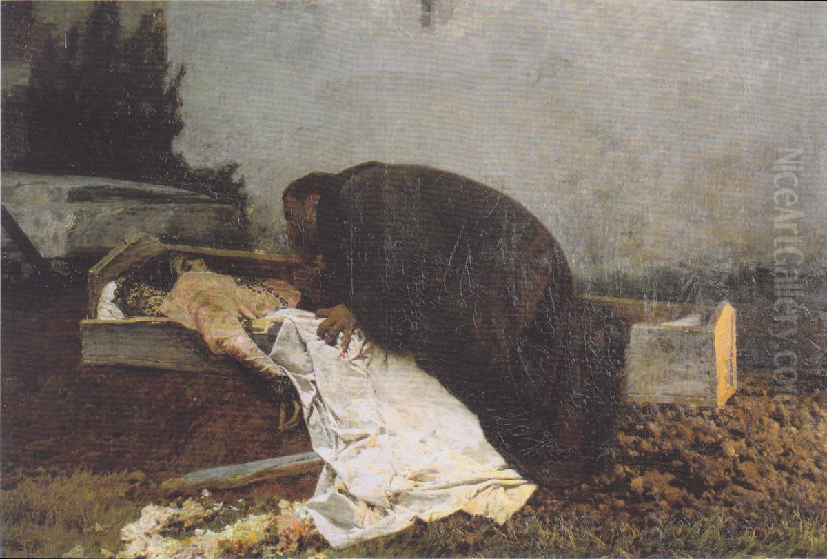 Hatred Oil Painting by Pietro Pajetta