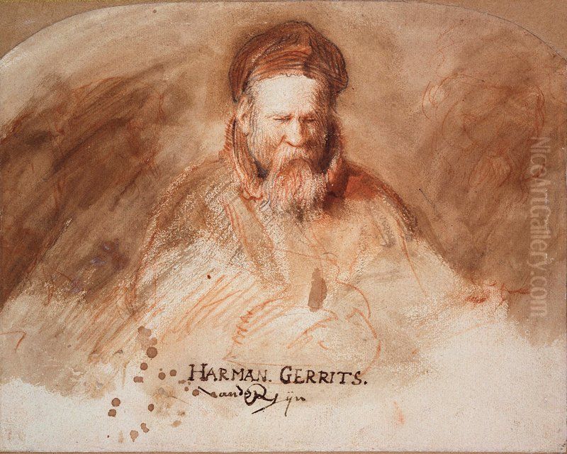 Portrait of the artist's father, Harmen Gerritsz. van Rijn (1565-1630) Oil Painting by Rembrandt
