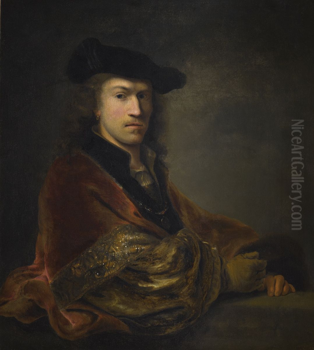Self-portrait of Ferdinand Bol Oil Painting by Ferdinand Bol