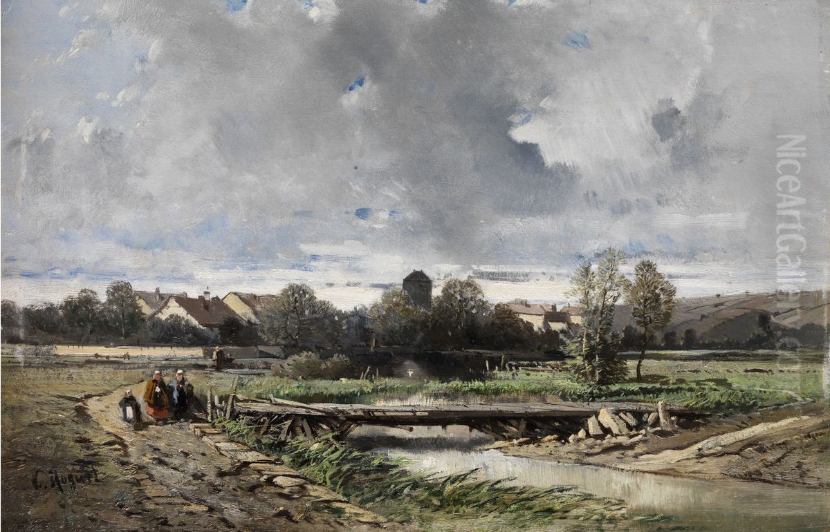 A Village in Normandy Oil Painting by Charles Hoguet