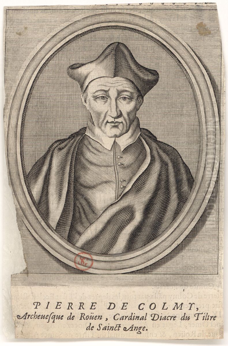 Pierre de Colmy, archevesque de Rouen, cardinal diacre du tiltre de Sainct Ange Oil Painting by unknown