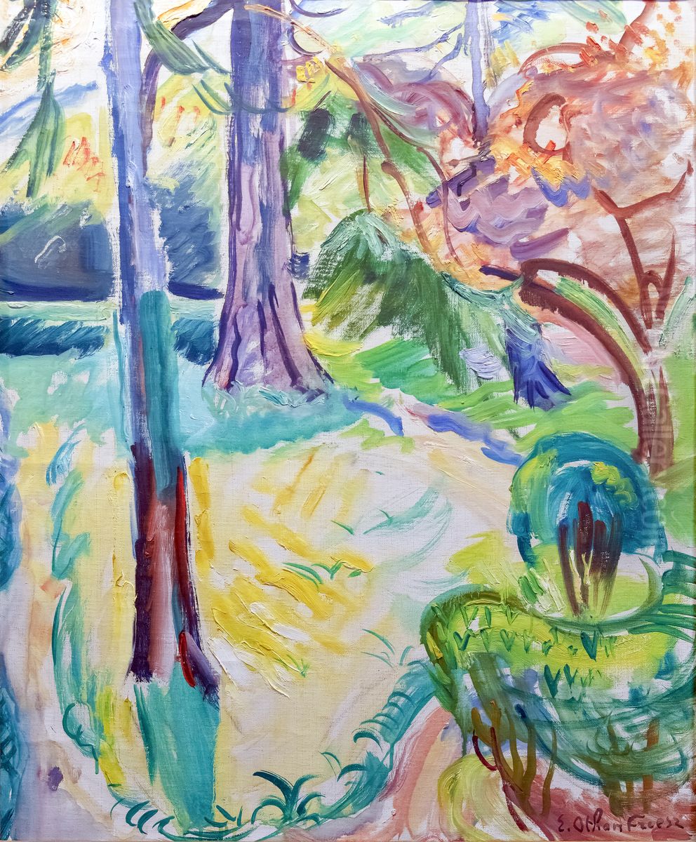 Garden in HonfleurFrancais:Jardin a HonfleurItaliano:Giardino di Honfleur Oil Painting by Othon Friesz