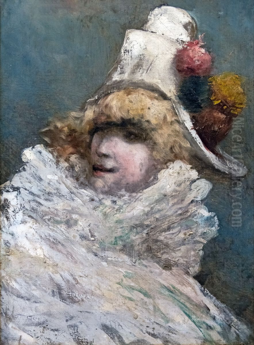 Self-portraitFrancais:AutoportraitItaliano:Autoritratto Oil Painting by Sarah Bernhardt