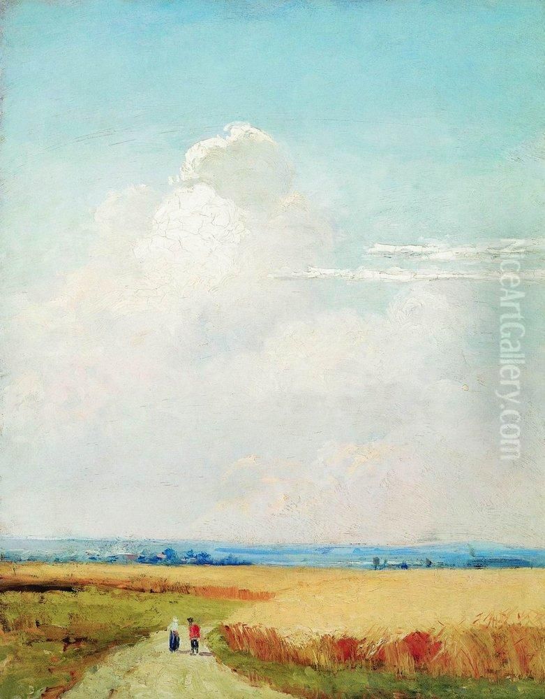 Noon near Moscow. Study Oil Painting by Ivan Shishkin