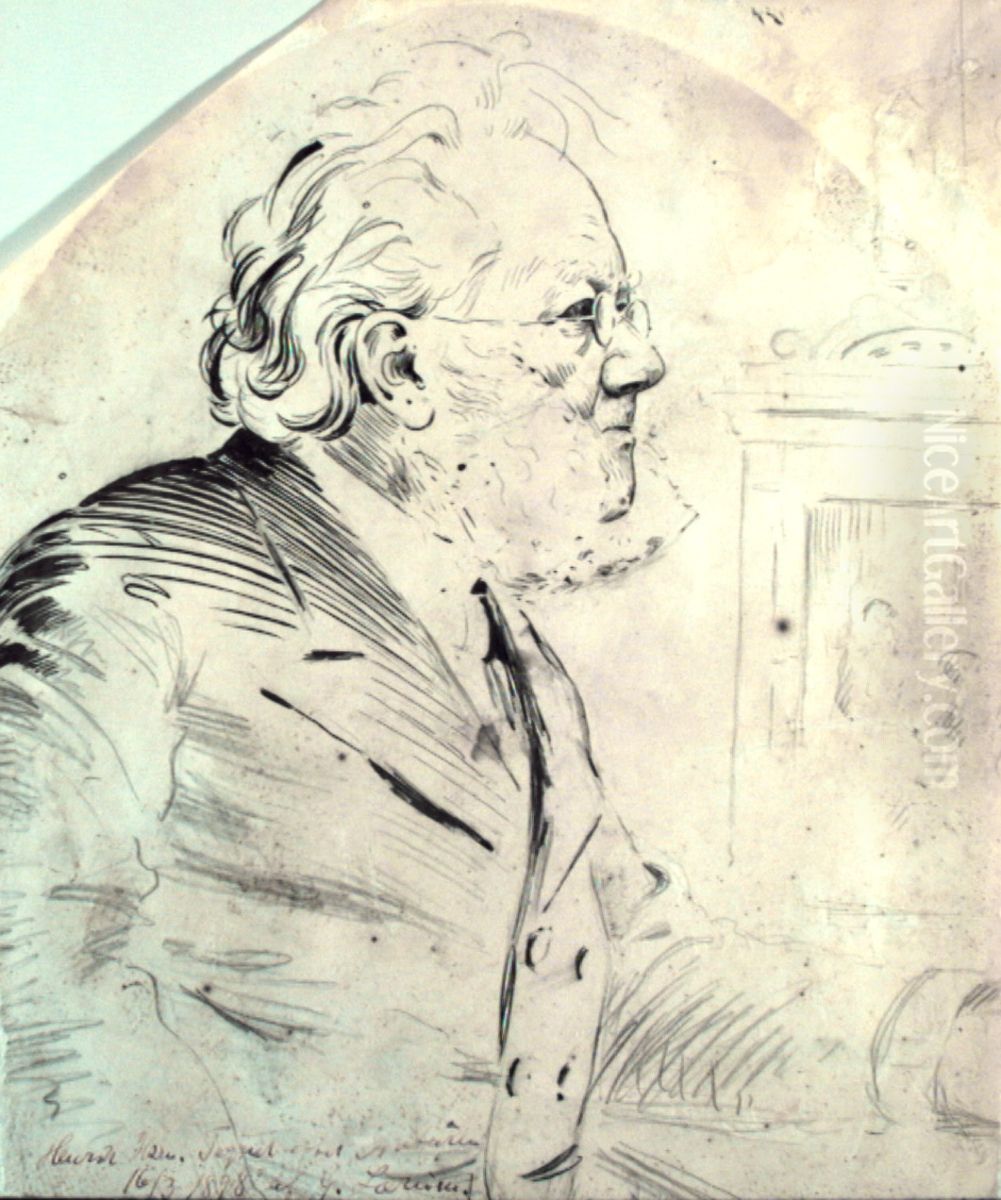 Henrik Ibsen. Tegnet efter Naturen. Oil Painting by Gustav Laerum