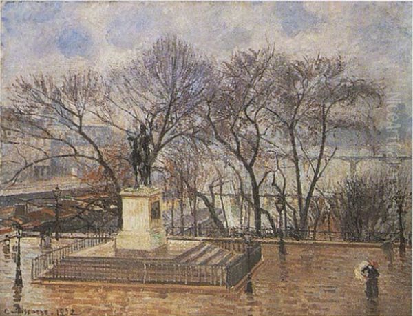in Morning Rain Oil Painting by Camille Pissarro
