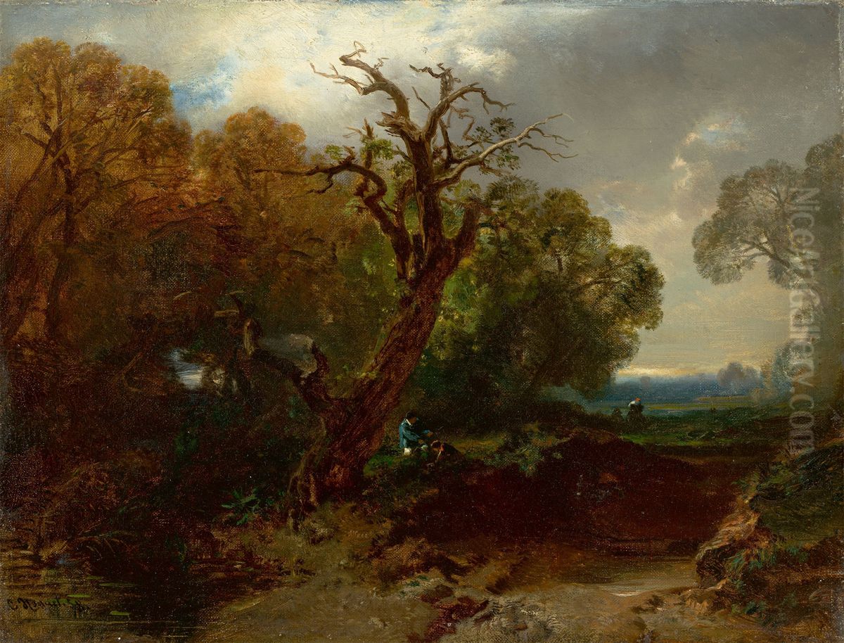 Rest at the Edge of the Forest Oil Painting by Charles Hoguet