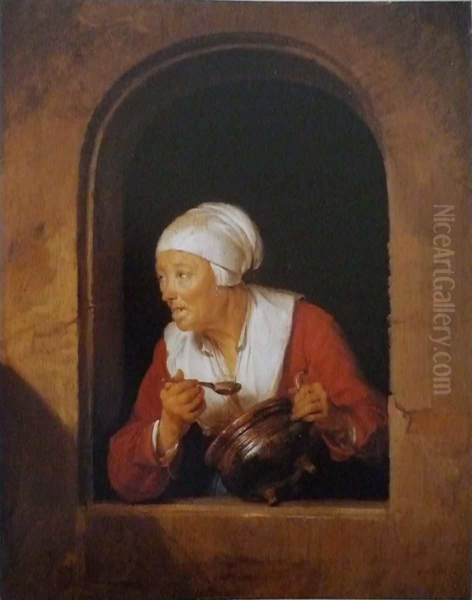 The Frugal Meal Oil Painting by Gerrit Dou