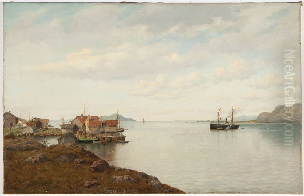 Nakoala, Floro, Norja (fi); View from Floro, Norway (en); Utsikt fran Floro, Norge (sv) Oil Painting by unknown