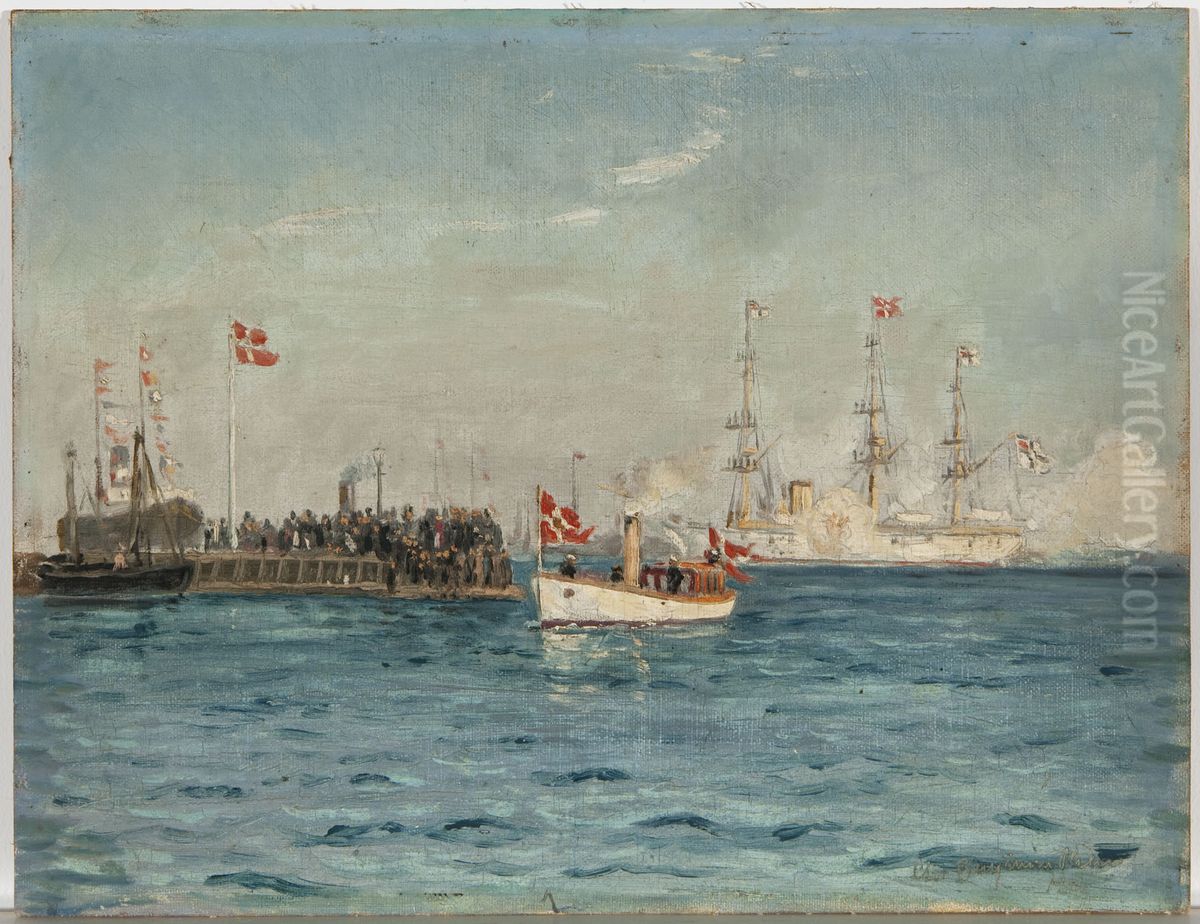Venajan keisarin alus Koopenhaminan telakalla (fi); The Russian Emperor's Ship at Copenhagen Docks (en); Det kejserliga ryska skeppet pa redden vid Kopenhamn (sv) Oil Painting by unknown