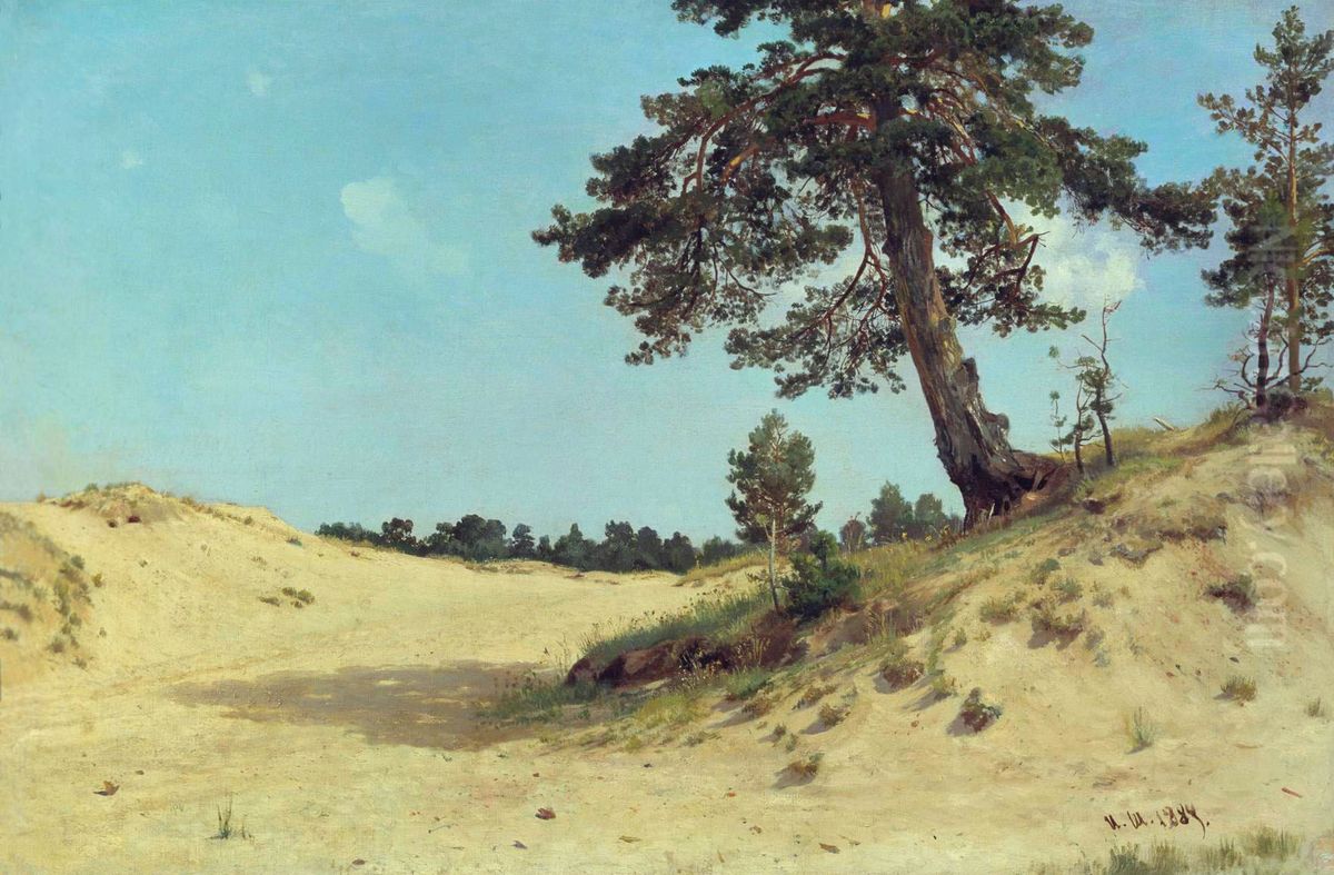 Pine on sand Oil Painting by Ivan Shishkin