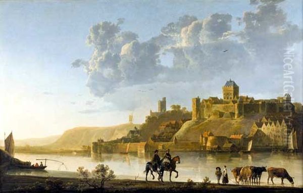View of the Valkhof, Nijmegen Oil Painting by Aelbert Cuyp