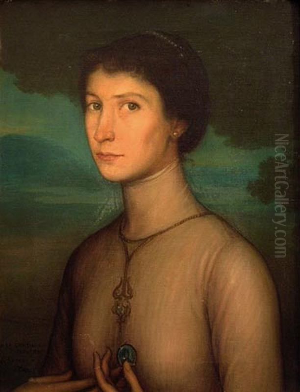 Boceto para el retrato de Ysolina Gallego Oil Painting by Julio Romero De Torres