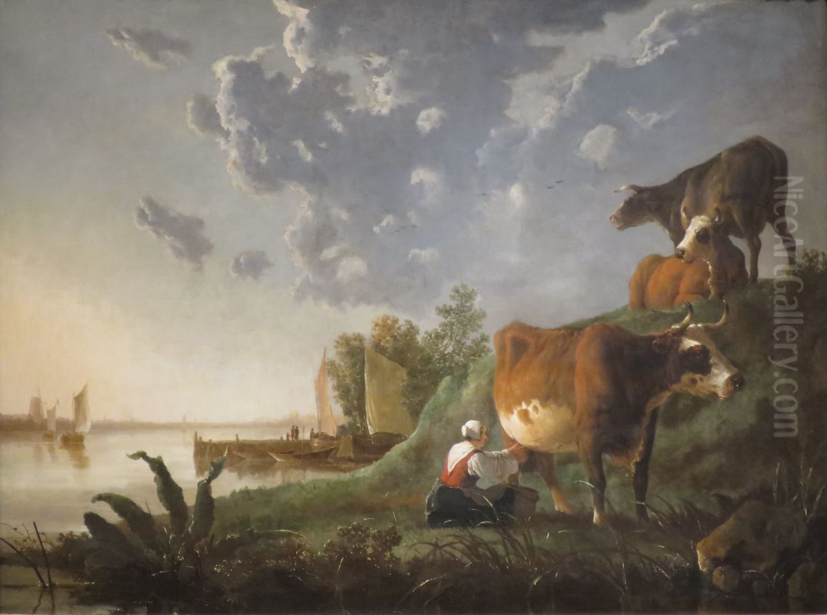 Evening in the Meadows Oil Painting by Aelbert Cuyp