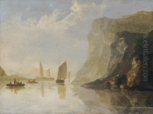 River landscape with boats