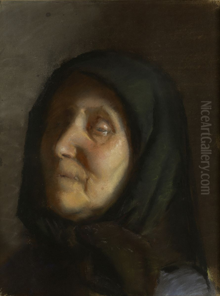 A blind woman Oil Painting by Anna Ancher