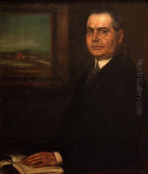 El escritor Cristobal de Castro Oil Painting by Julio Romero De Torres