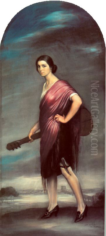 La copla Oil Painting by Julio Romero De Torres
