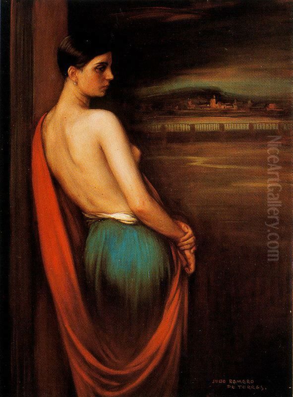 En la ribera Oil Painting by Julio Romero De Torres
