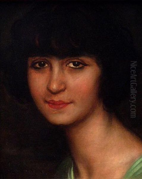 Cecilia Roballo Oil Painting by Julio Romero De Torres