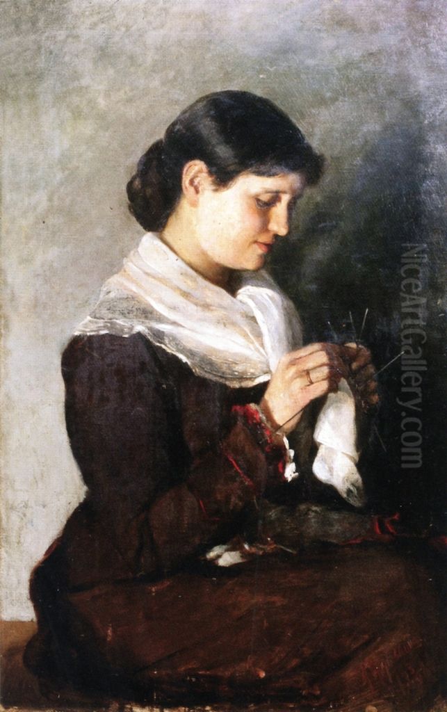 Portrait of Vera Repin Oil Painting by Marianne von Werefkin
