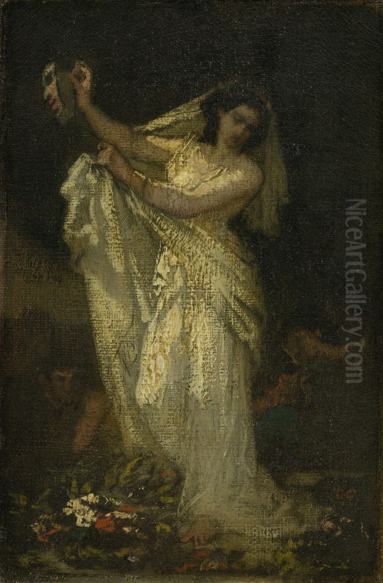 La tragedienne (portrait of Elisa Rachel Felix, 1821-1858) Oil Painting by Thomas Couture
