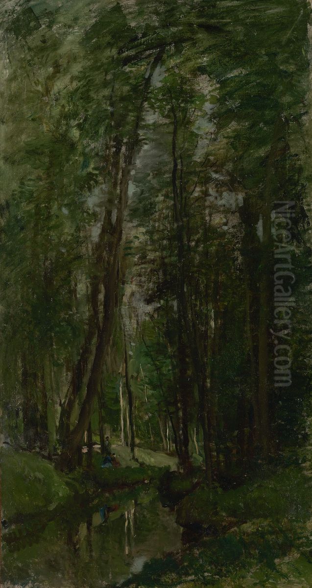 The Ru de Valmondois Oil Painting by Charles-Francois Daubigny