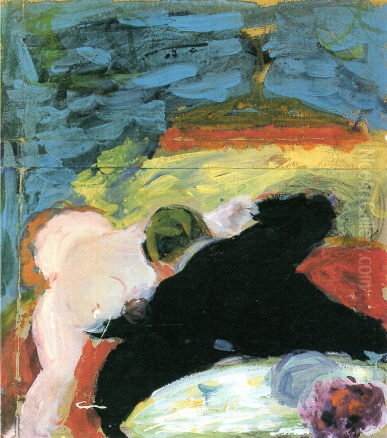 Jawlensky in a Private Booth Oil Painting by Marianne von Werefkin