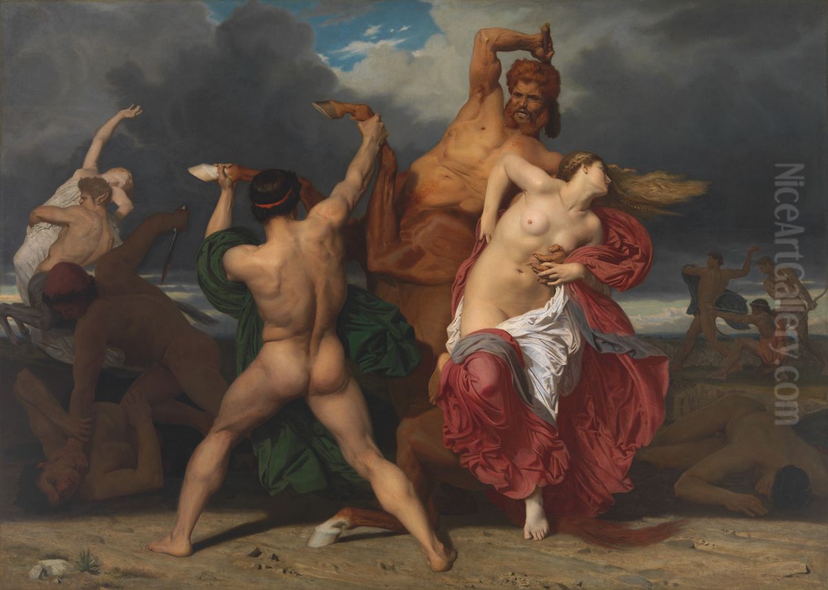 Battle of the Centaurs and the Lapiths Oil Painting by William-Adolphe Bouguereau
