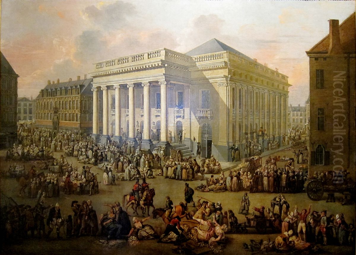 La braderie Oil Painting by Francois-Louis-Joseph Watteau