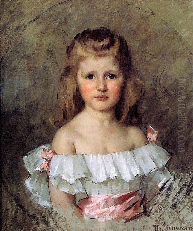Portrait of Bertha Johanna Van Tienhoven Oil Painting by Therese Schwartze