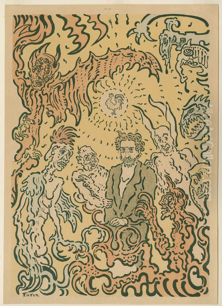 Duivels die mij sarren Oil Painting by James Ensor