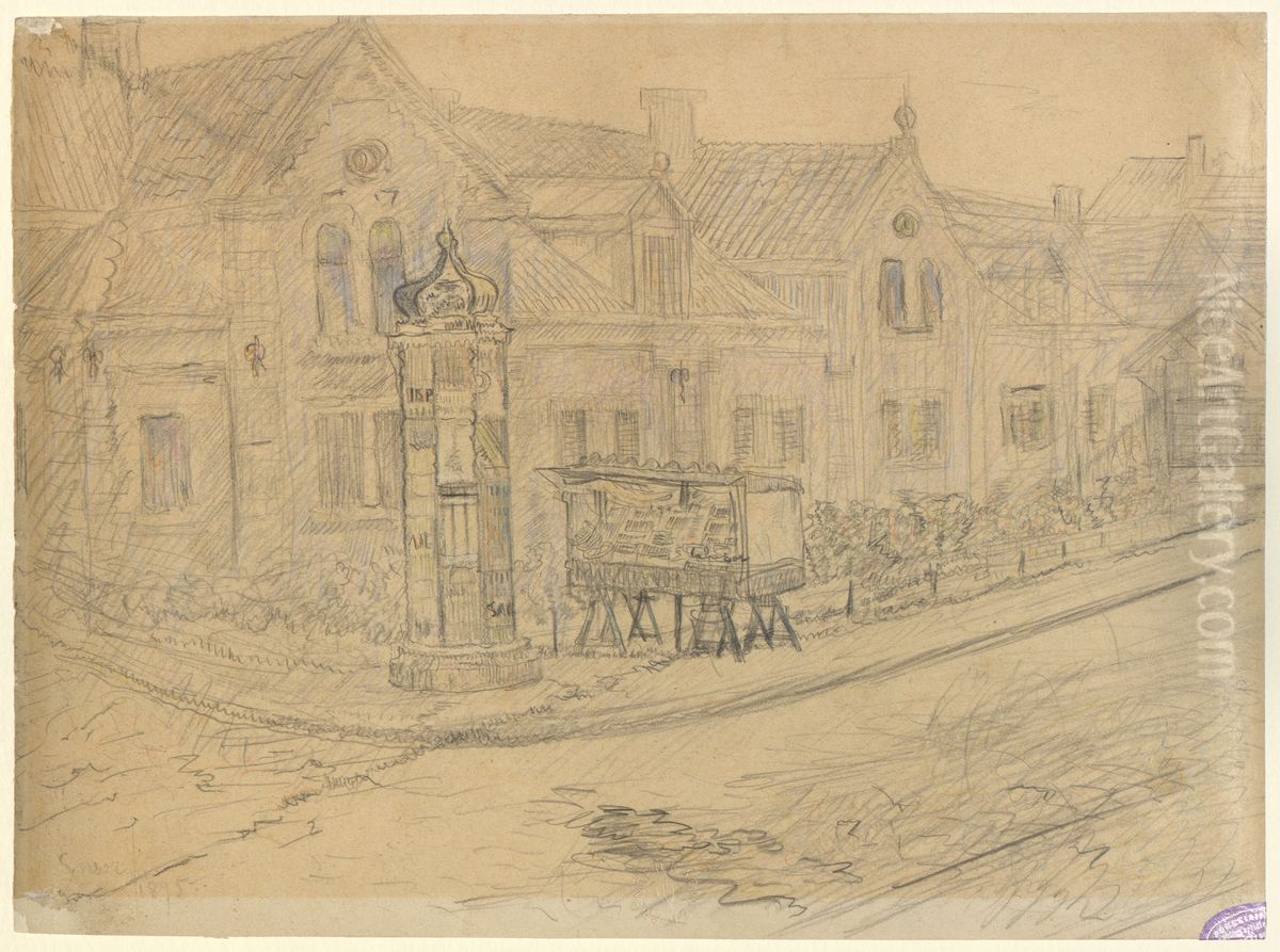 Straat in Oostende (?) Oil Painting by James Ensor
