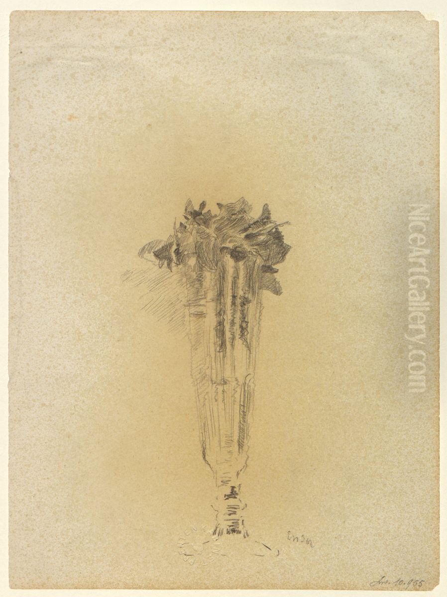 Vaas met bloemen Oil Painting by James Ensor