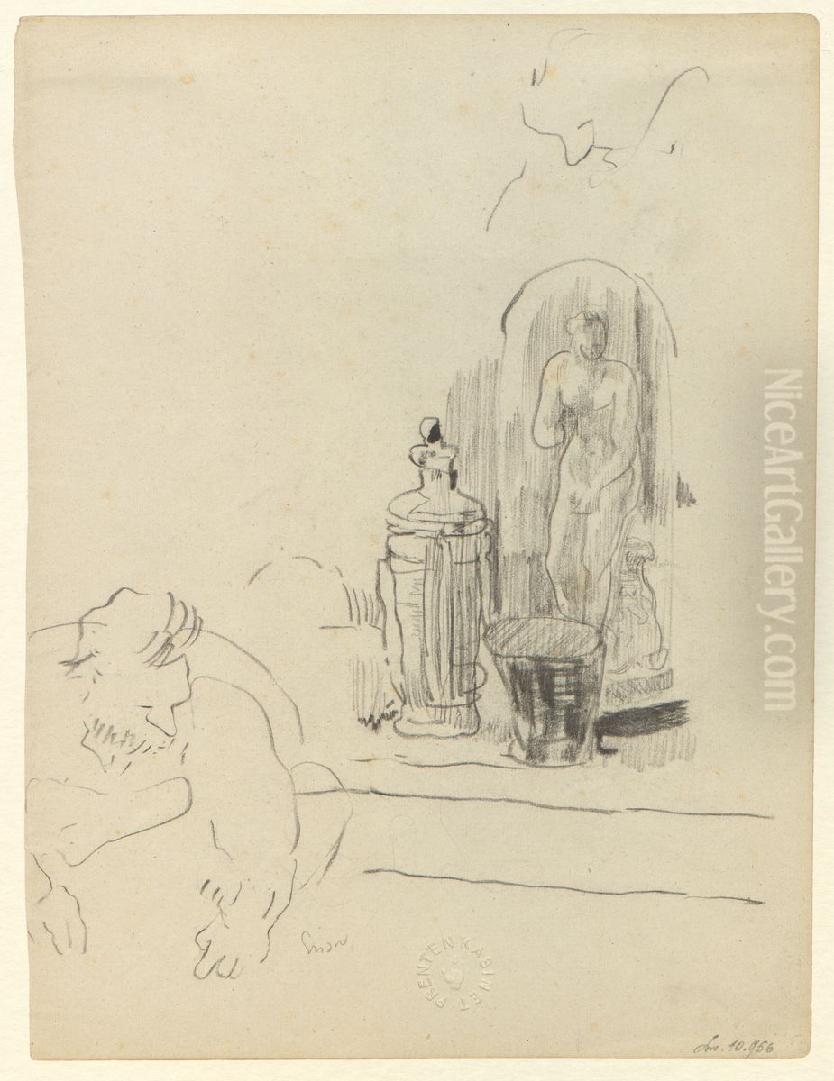 Stilleven met sater Oil Painting by James Ensor