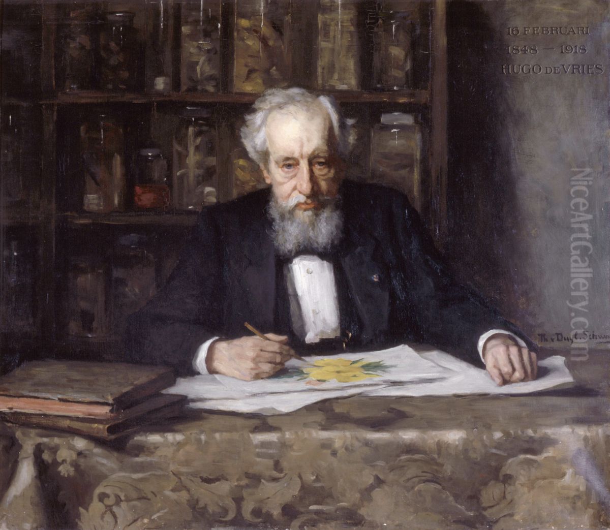 Portrait of prof. Hugo de Vries Oil Painting by Therese Schwartze
