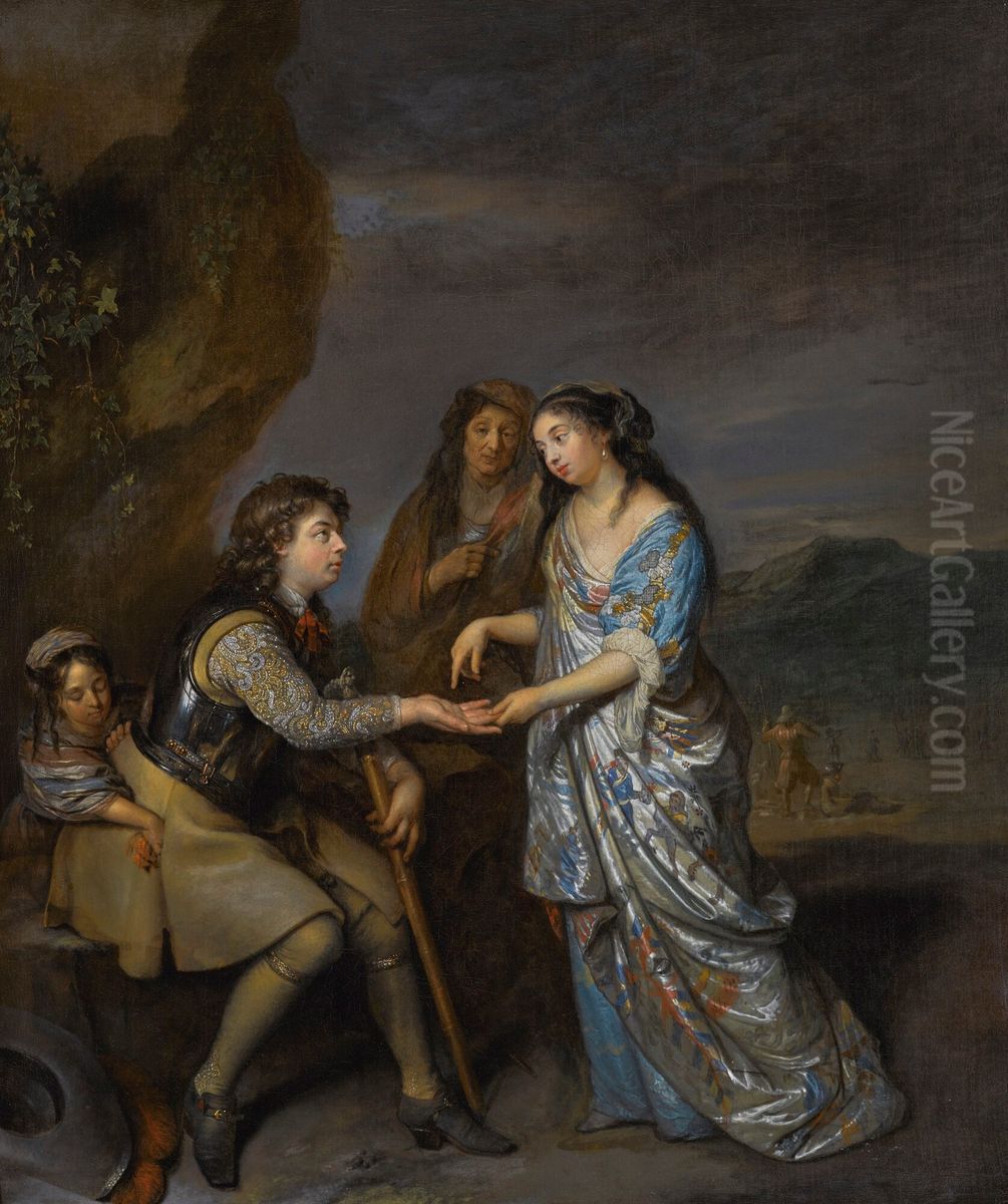 The Fortune-Teller Oil Painting by Caspar Netscher