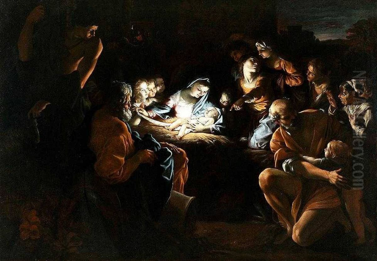 Nativity Oil Painting by Giovanni Lanfranco