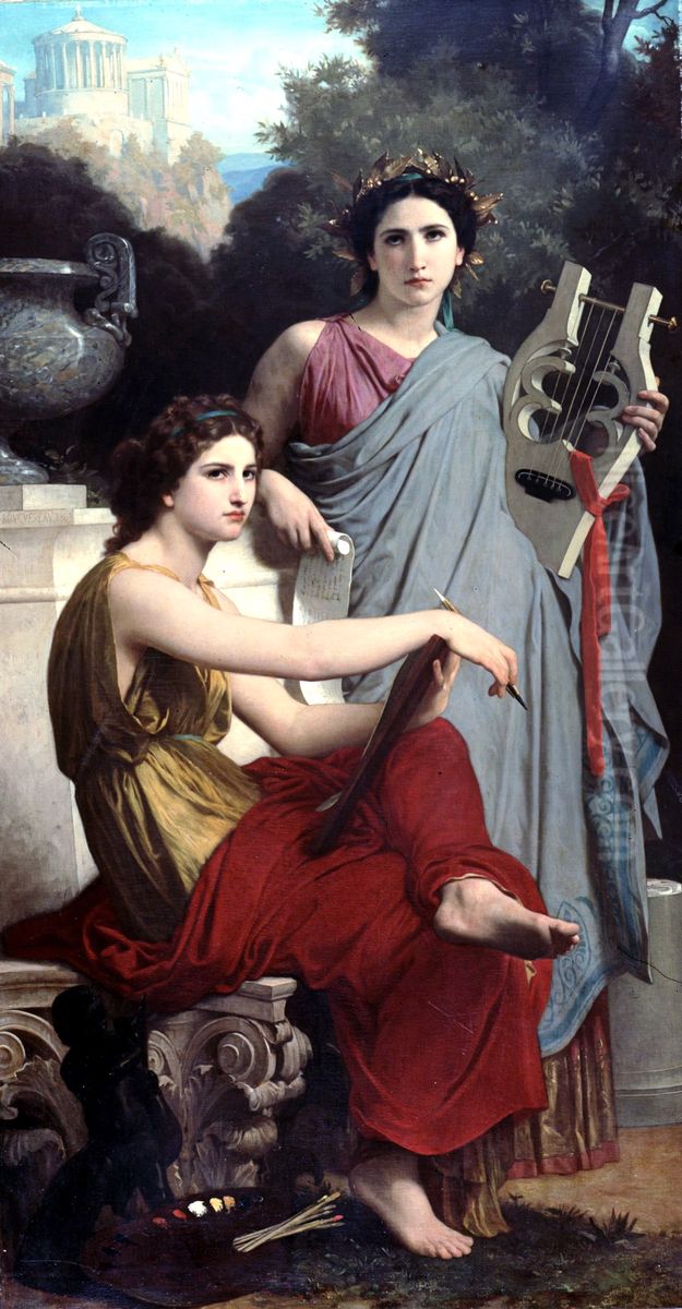 L'Art et la Litterature Oil Painting by William-Adolphe Bouguereau