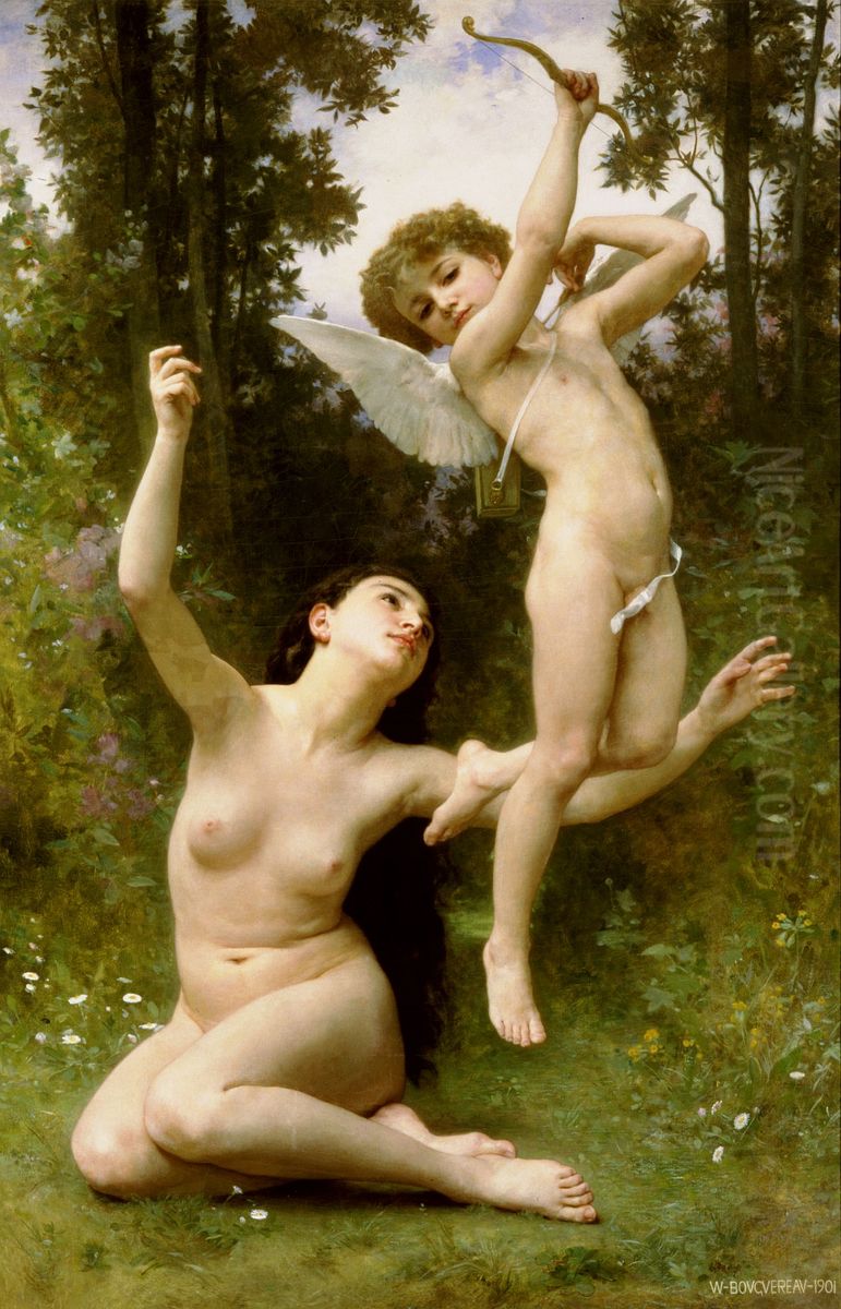 Flight of Love Oil Painting by William-Adolphe Bouguereau