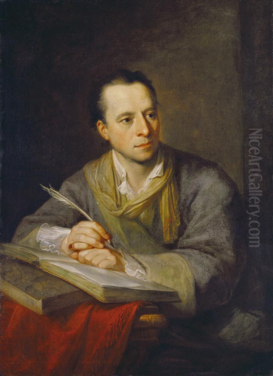 Portrait of Johann Joachim Winckelmann Oil Painting by Angelica Kauffmann