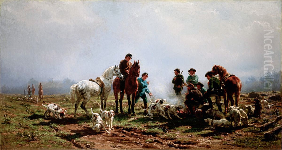 Gathering for the Hunt Oil Painting by Rosa Bonheur