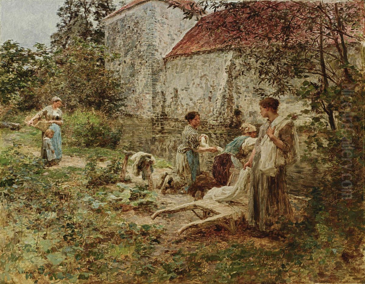 The Moated Wall Oil Painting by Leon Augustin Lhermitte