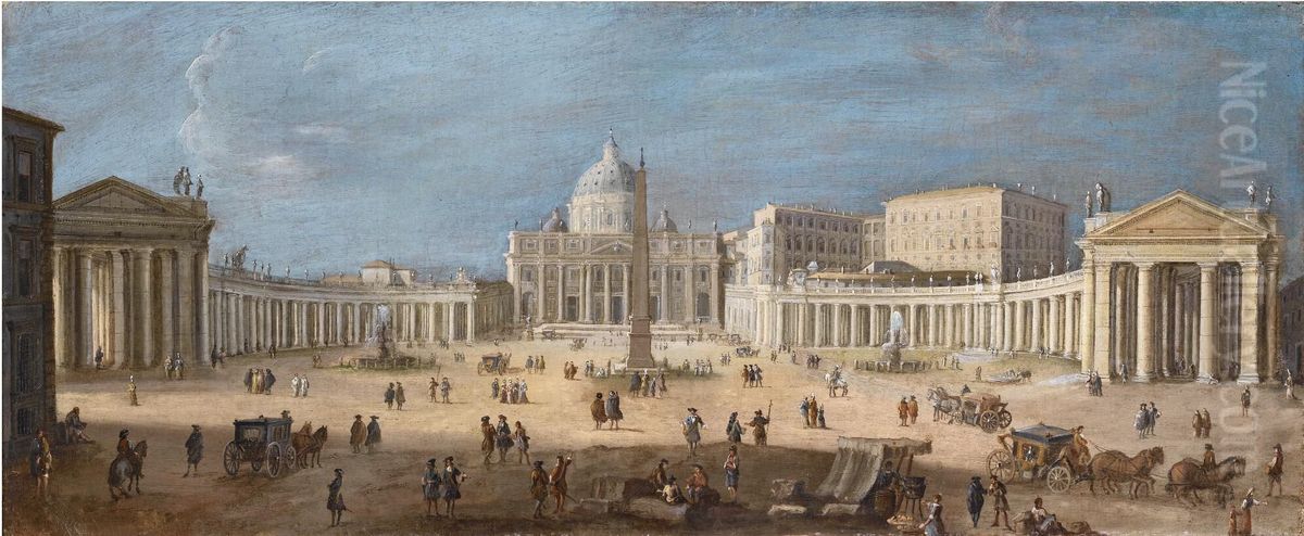 View of Saint Peter's Square, Rome Oil Painting by (circle of) Wittel, Gaspar van (Vanvitelli)